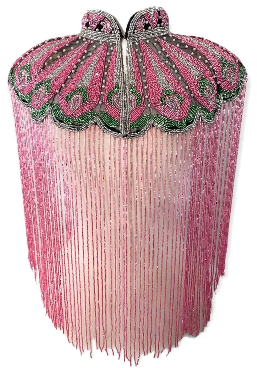 Ivy Rose Cape Pink Beaded Designer Luxury Wrap Shawl Plum Green