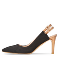 Renee Slingback pumps heels shoes black suede bronze slingbacks 9 Vaila