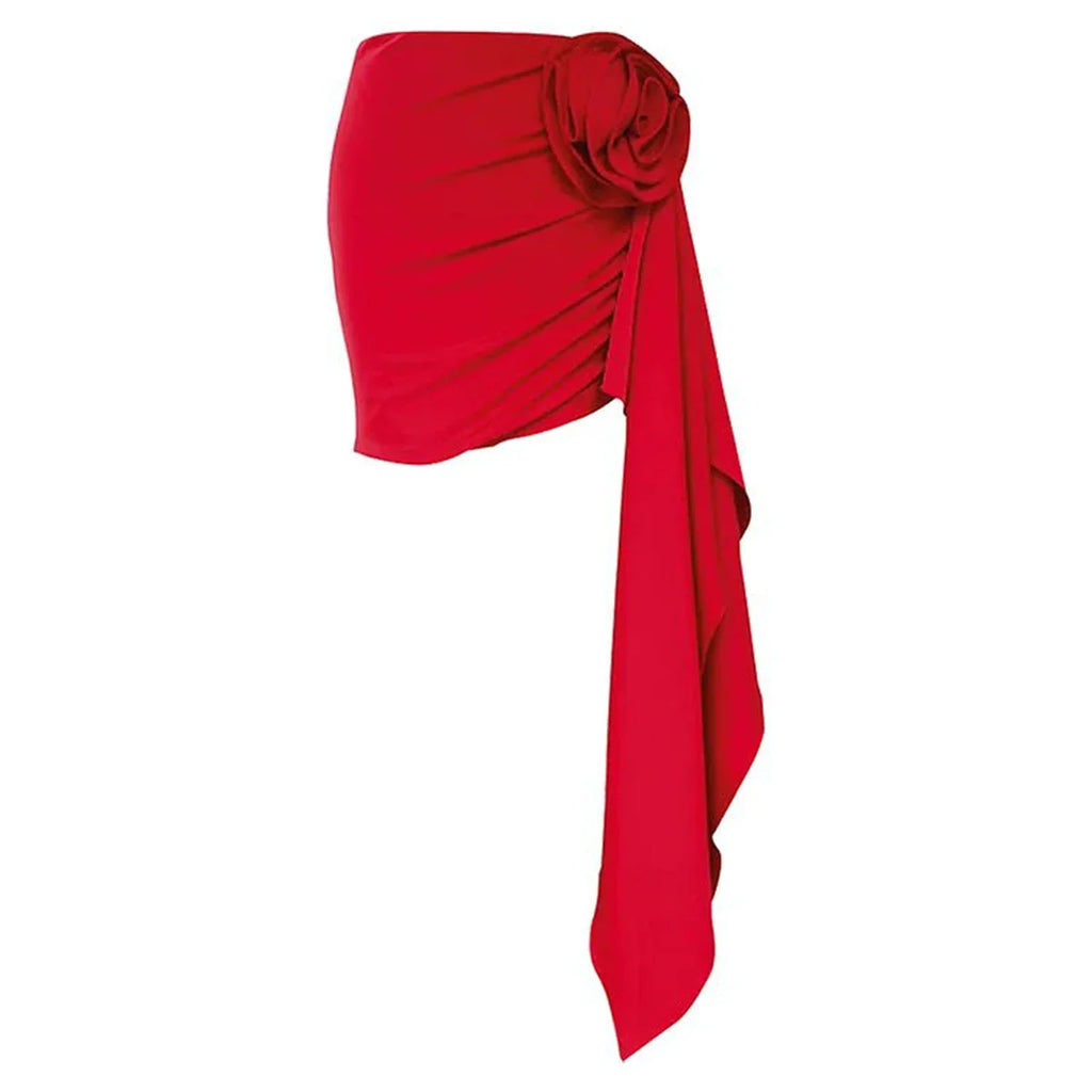 Red Ruby one piece swimsuit Rosettes perfect for cruise or pool party
