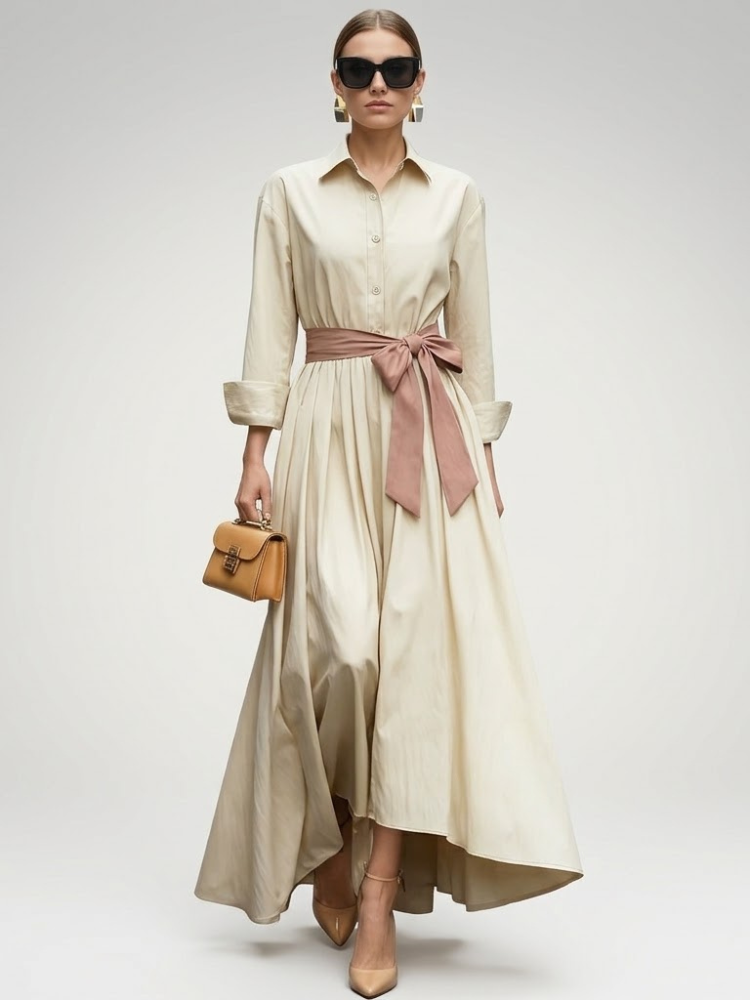 Summer Dress BYMANYC ® New York Brooklyn Breeze - Luxury Lightweight Cotton Dress L/S