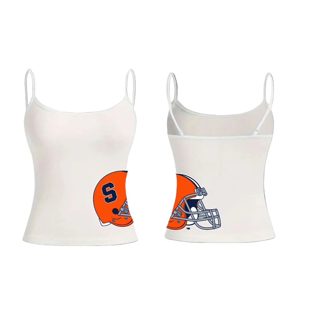 Syracuse Orange Football Helmet Tank Top Ladies Skims Material Shirt
