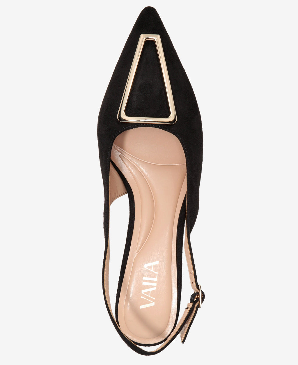 Cecilia Slingback Black Vaila extended sizes low kitten heel shoes career