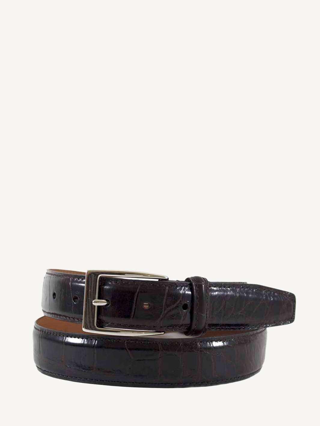 Brown Genuine Alligator Skin Belt | Width 1 1/4 Men's Hadley