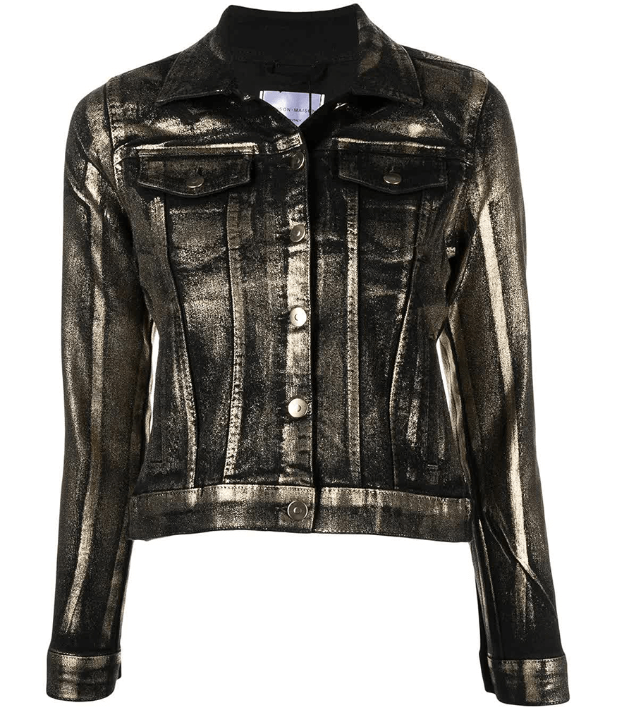 Gold/Black Metallic Jean Jacket denim Madison Maison foiled Italy
