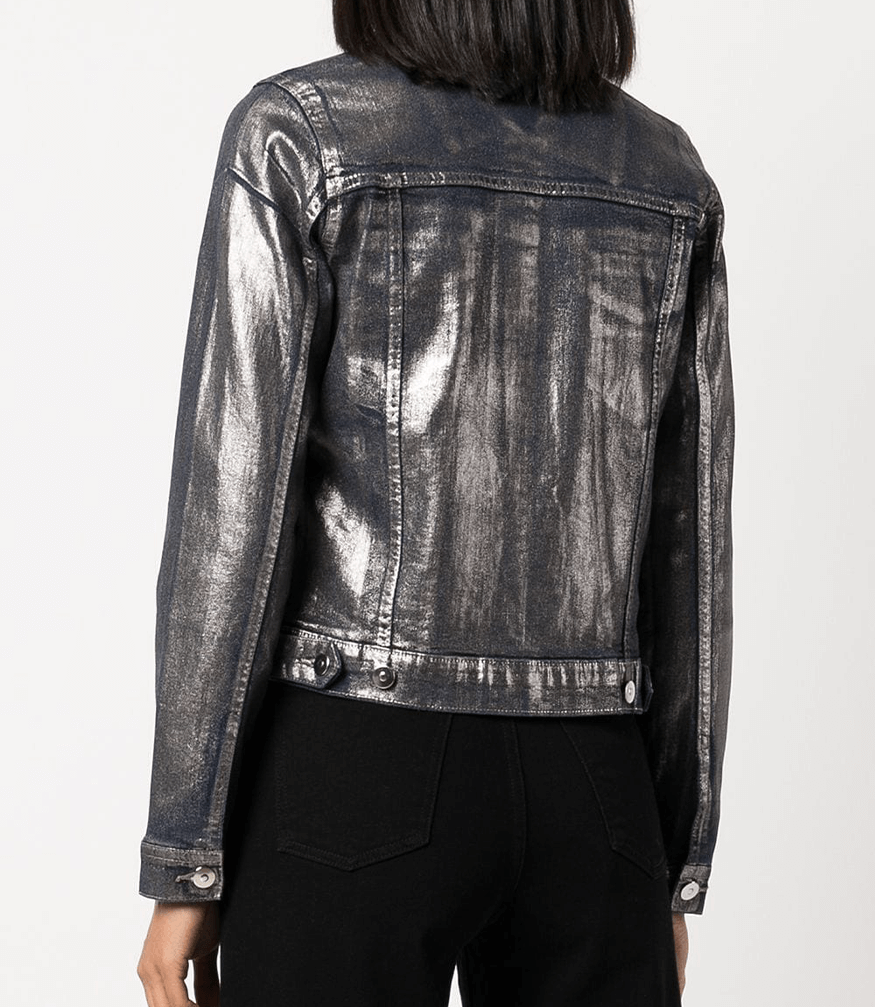 Silver/Denim Metallic Jean Jacket denim Madison Maison Beverly Hills