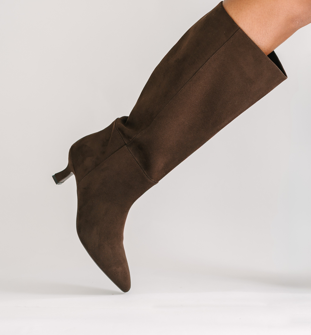 Alice Boots Brown tall knee wide calf plus size Vaila large sizes