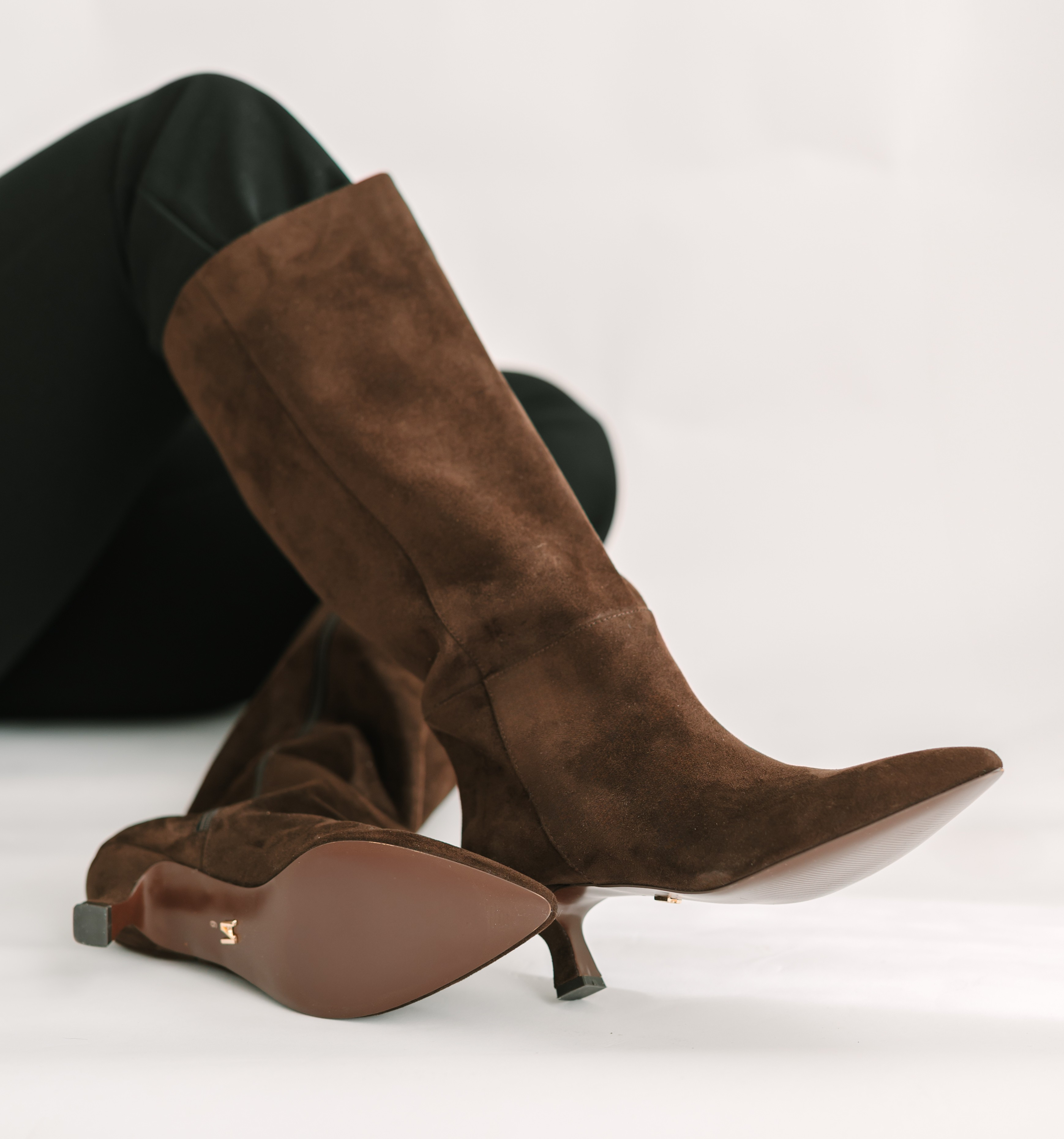 Alice Boots Brown tall knee wide calf plus size Vaila large sizes