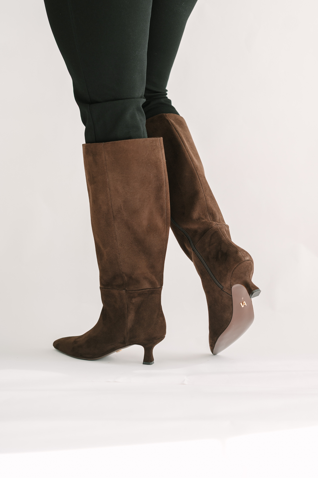 Alice Boots Brown tall knee wide calf plus size Vaila large sizes