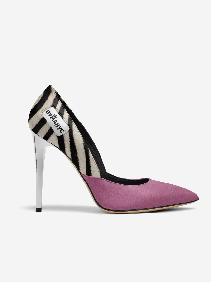 Vegan Women’s Stiletto Shoe BYMANYC ® New York – CHELSEA Nightfire heels zebra