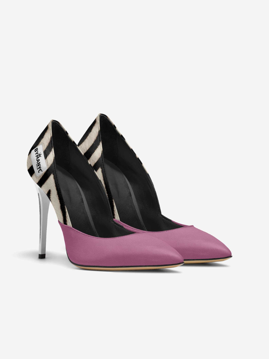Vegan Women’s Stiletto Shoe BYMANYC ® New York – CHELSEA Nightfire heels zebra