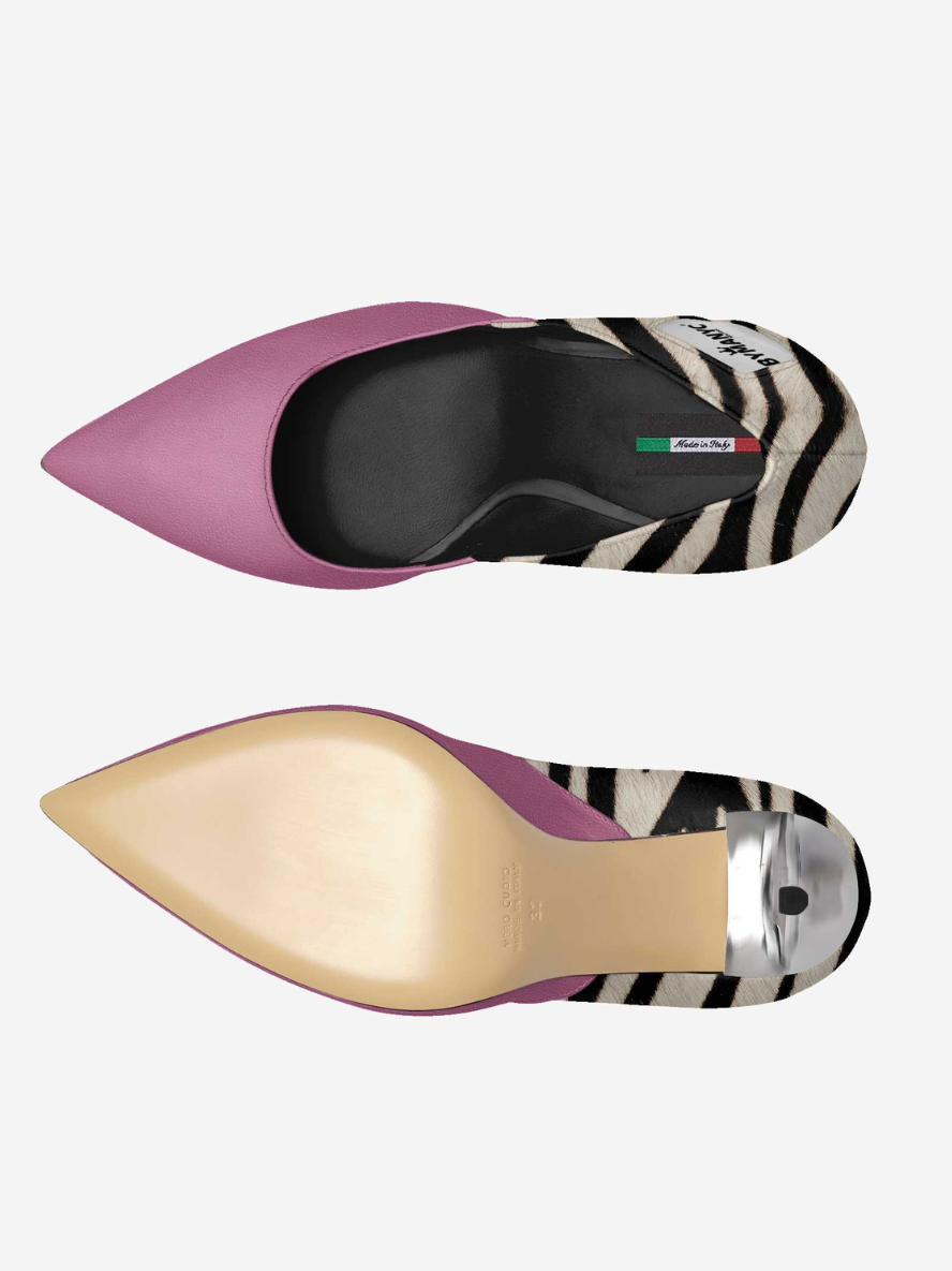 Vegan Women’s Stiletto Shoe BYMANYC ® New York – CHELSEA Nightfire heels zebra