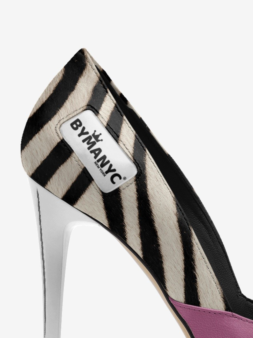 Vegan Women’s Stiletto Shoe BYMANYC ® New York – CHELSEA Nightfire heels zebra