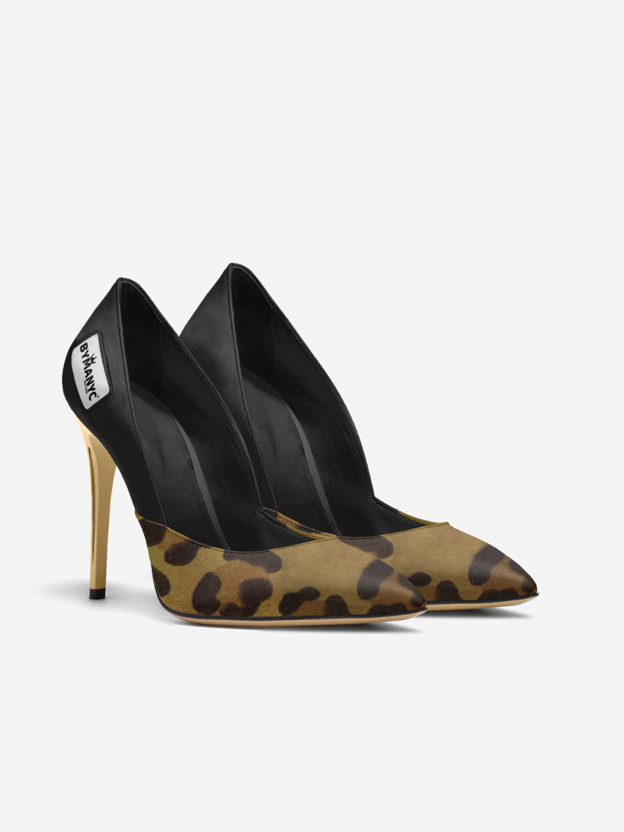 Vegan Women’s Stiletto Shoe BYMANYC ® New York – EAST VILLAGE Bold leopard