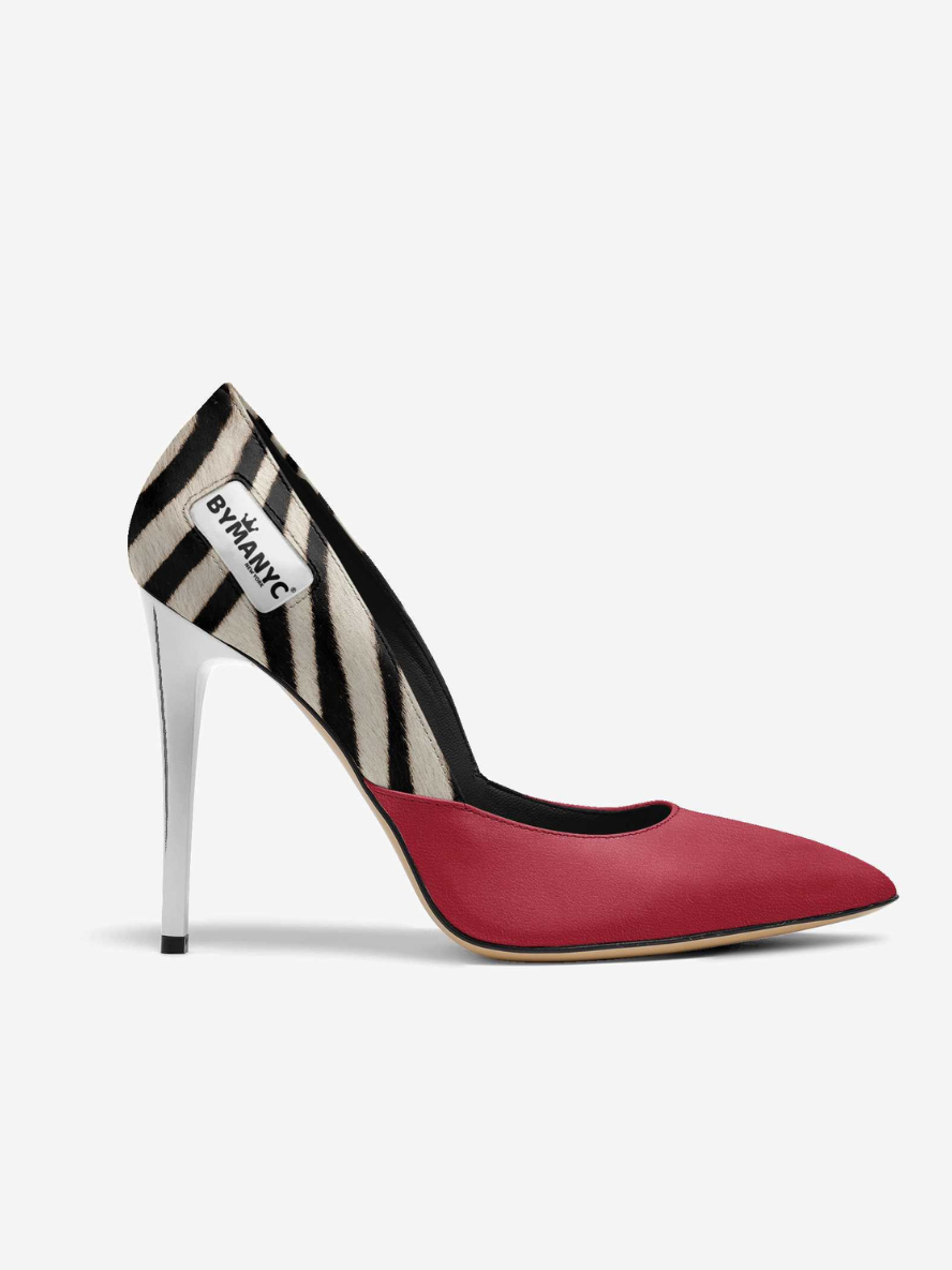 Vegan Women’s Stiletto Shoe BYMANYC ® New York – SOHO Midnight Edge Zebra