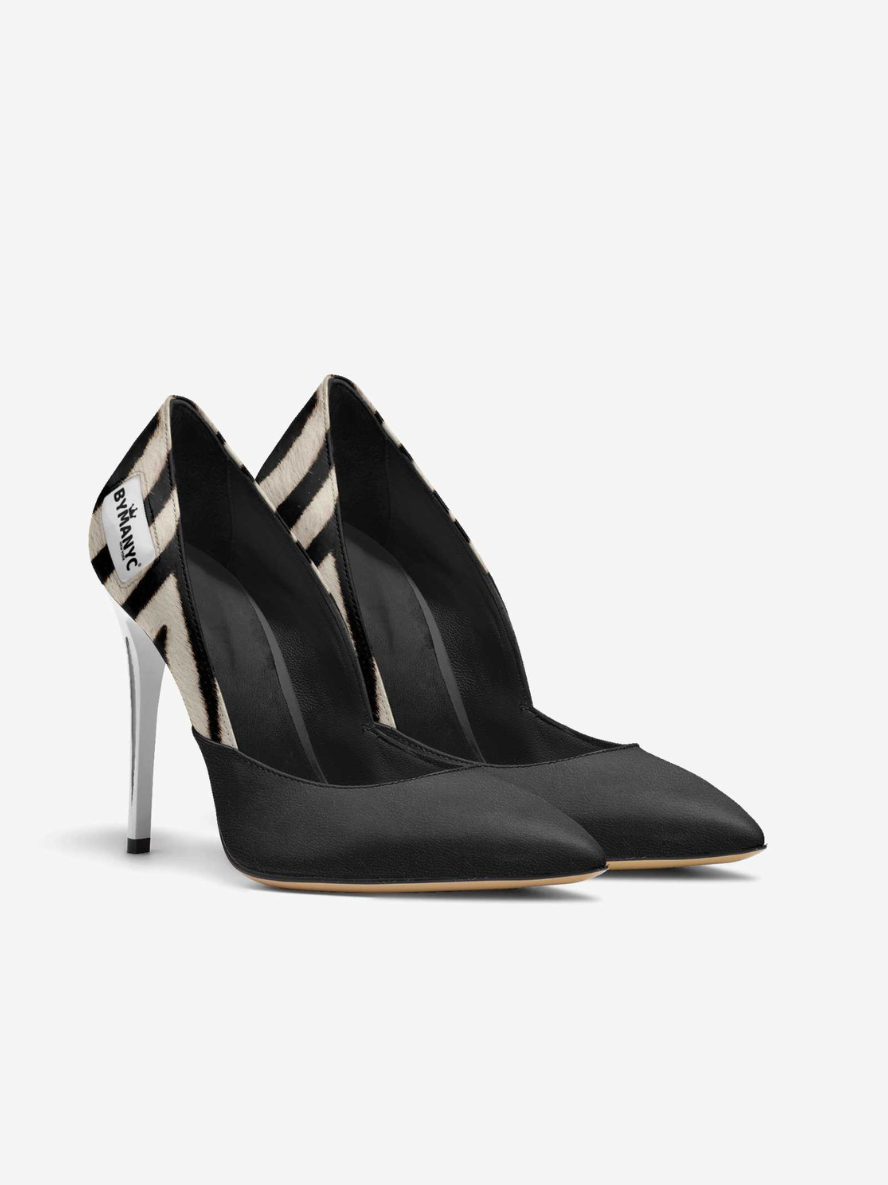 Vegan Stiletto Shoe BYMANYC ® New York – UPPER EAST ICON black zebra