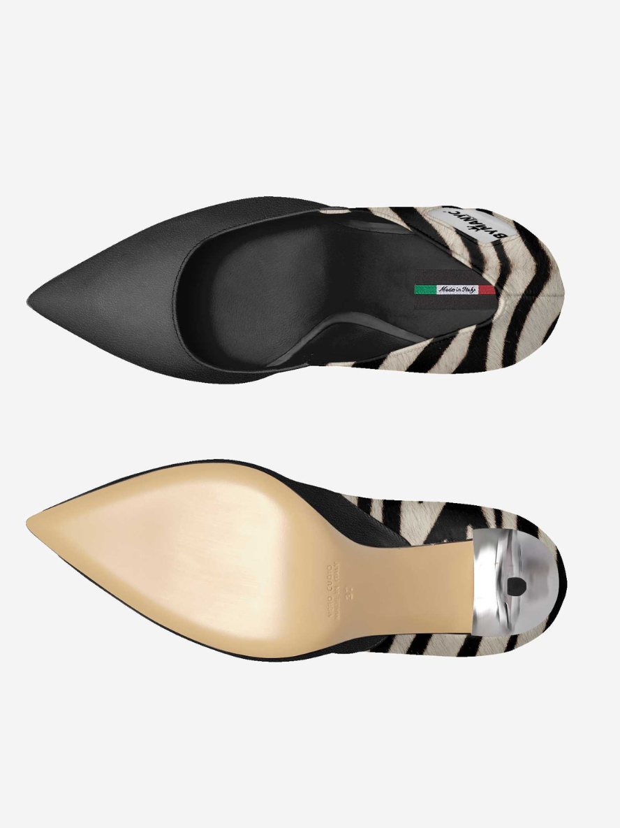 Vegan Stiletto Shoe BYMANYC ® New York – UPPER EAST ICON black zebra