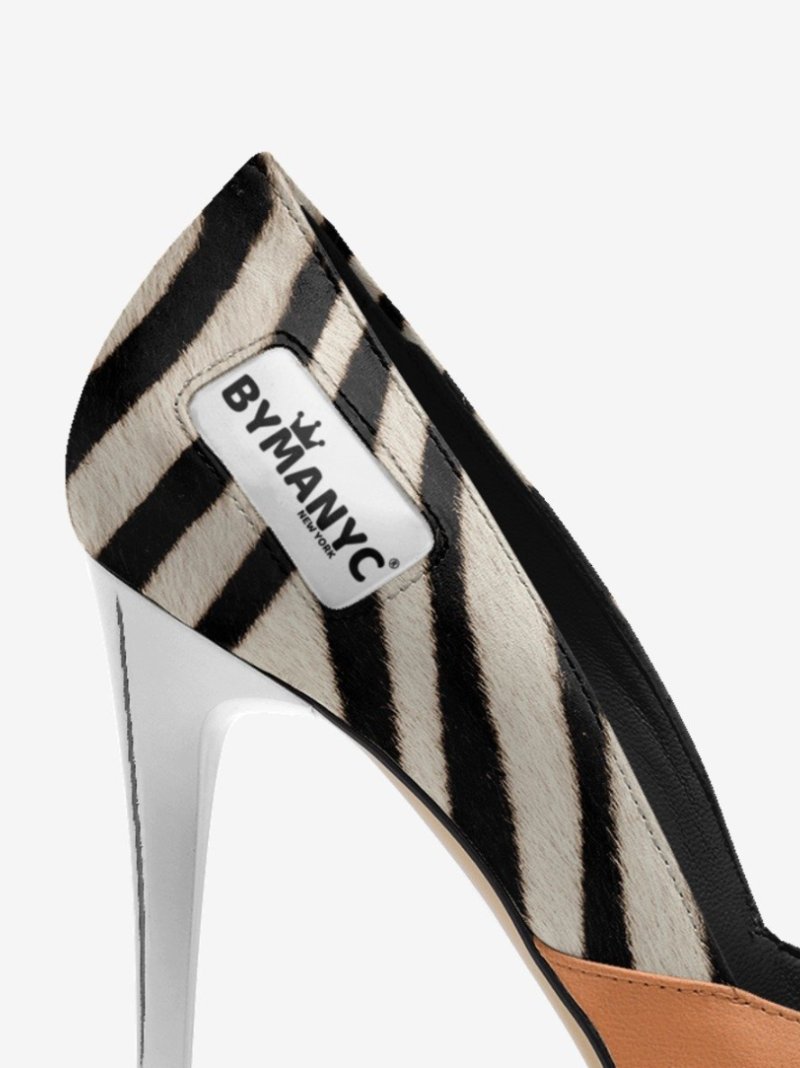 Vegan Women’s Stiletto Shoe BYMANYC ® New York – UPPER WEST GLAM zebra