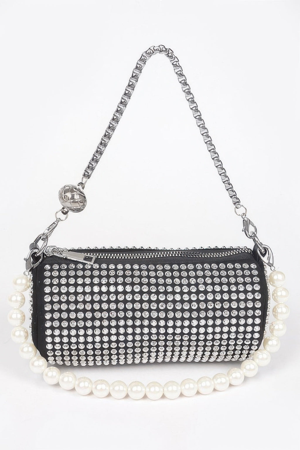 Ladies purse BAG MIDTOWN LUXE handbag MIAMI BYMANYC ® New York black silver studded