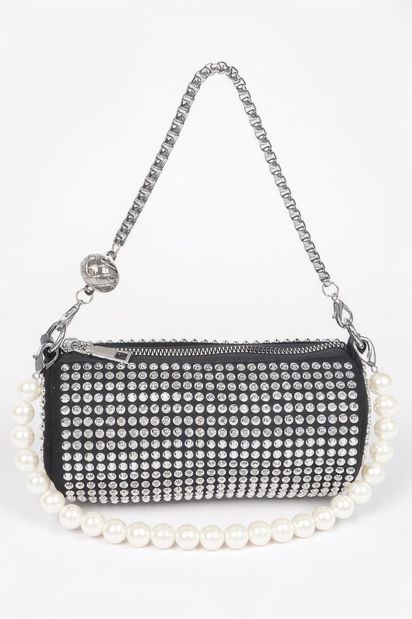 Ladies purse BAG MIDTOWN LUXE handbag MIAMI BYMANYC ® New York black silver studded