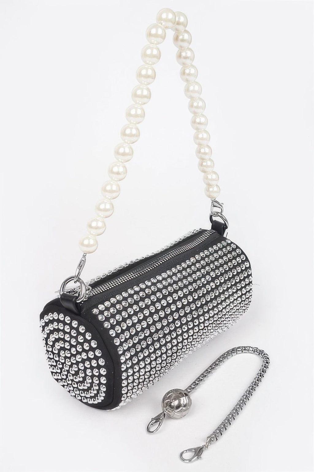Ladies purse BAG MIDTOWN LUXE handbag MIAMI BYMANYC ® New York black silver studded