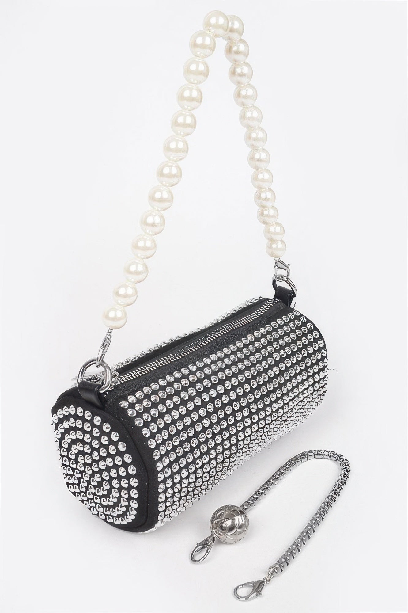 Ladies purse BAG MIDTOWN LUXE handbag MIAMI BYMANYC ® New York black silver studded