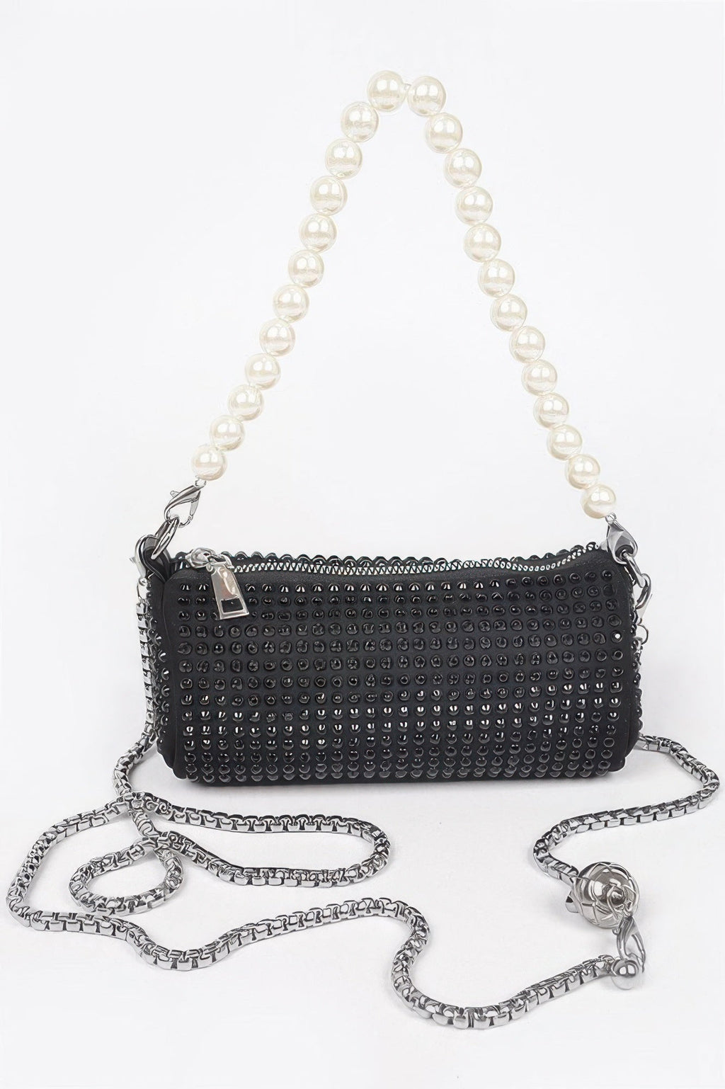 Ladies purse BAG MIDTOWN LUXE handbag MIAMI BYMANYC ® New York black silver studded