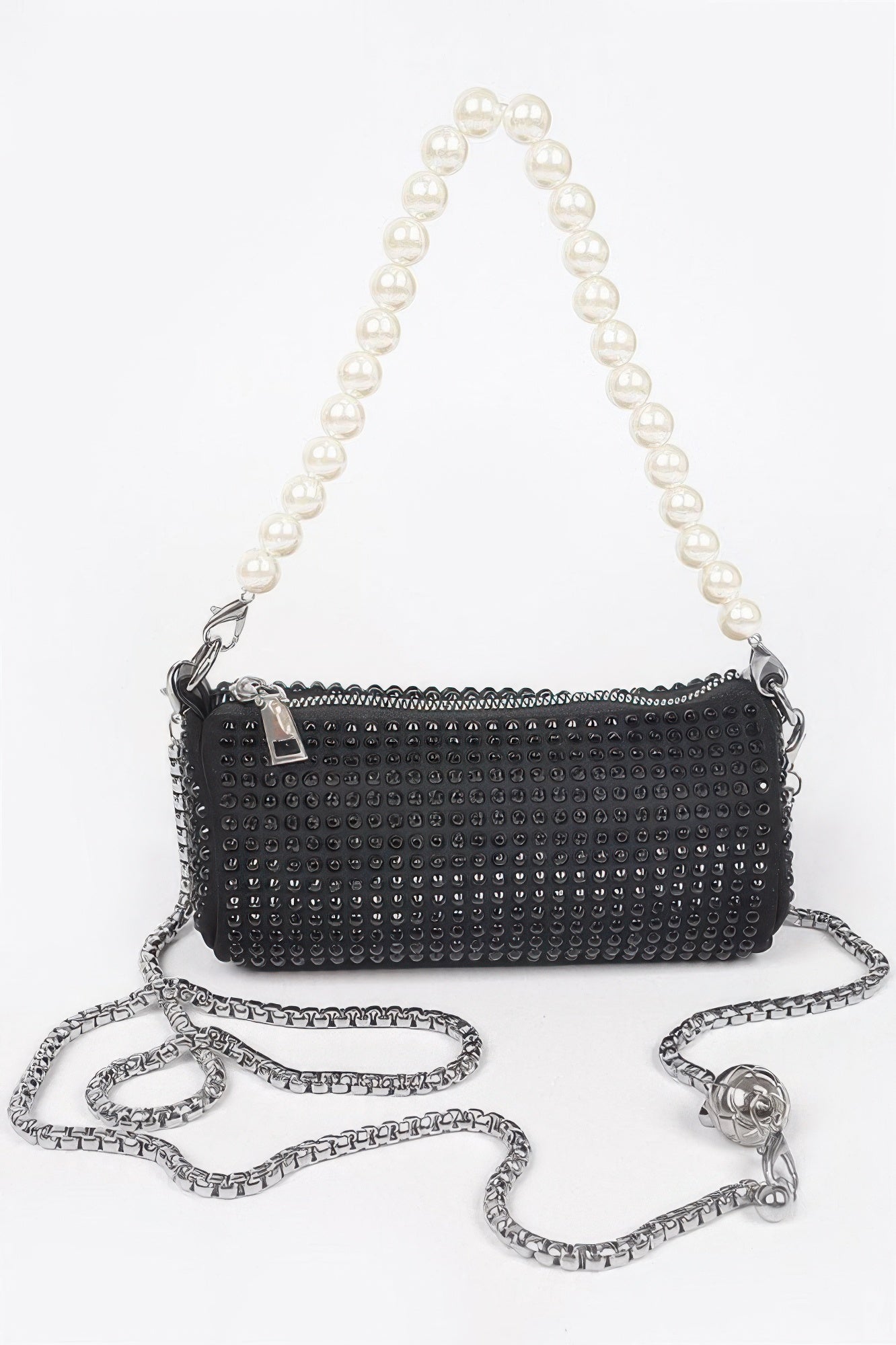 Ladies purse BAG MIDTOWN LUXE handbag MIAMI BYMANYC ® New York black silver studded