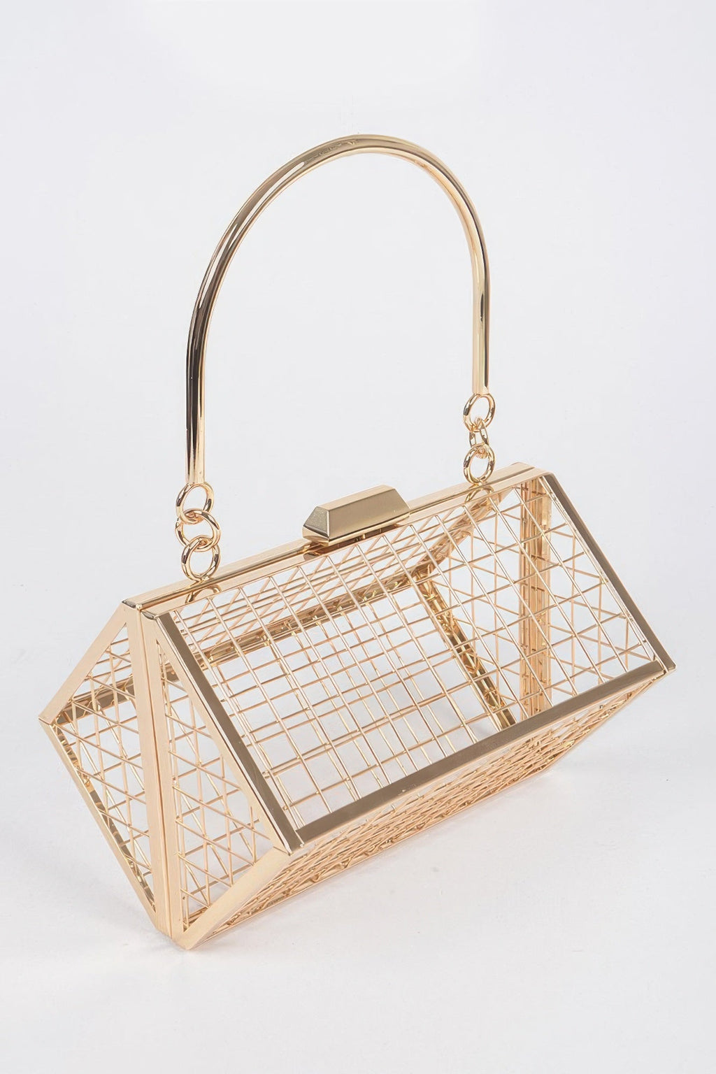 Ladies wire caged BAG COCOLLO handbag purse MIAMI BYMANYC ® New York gold silver