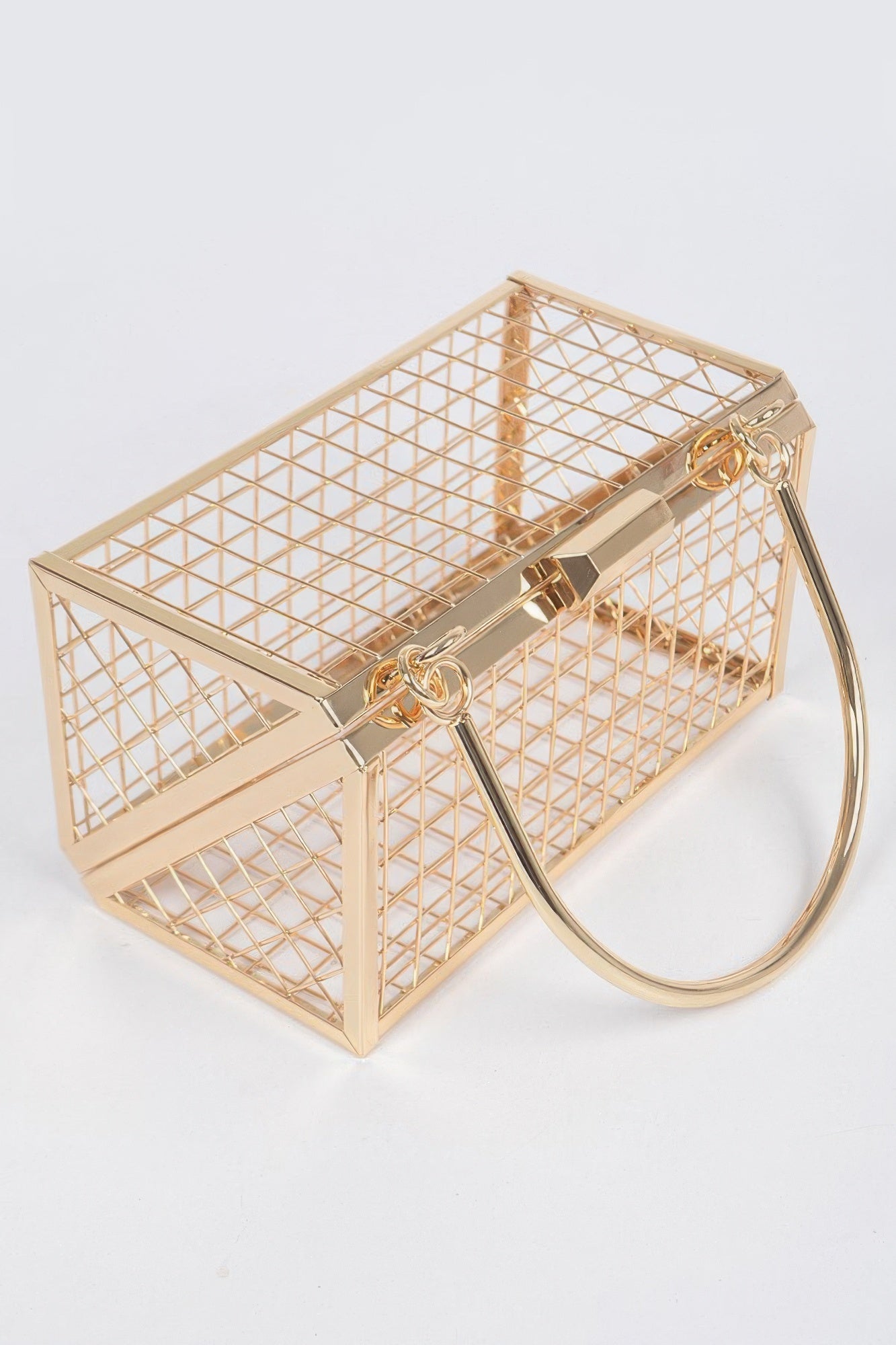 Ladies wire caged BAG COCOLLO handbag purse MIAMI BYMANYC ® New York gold silver