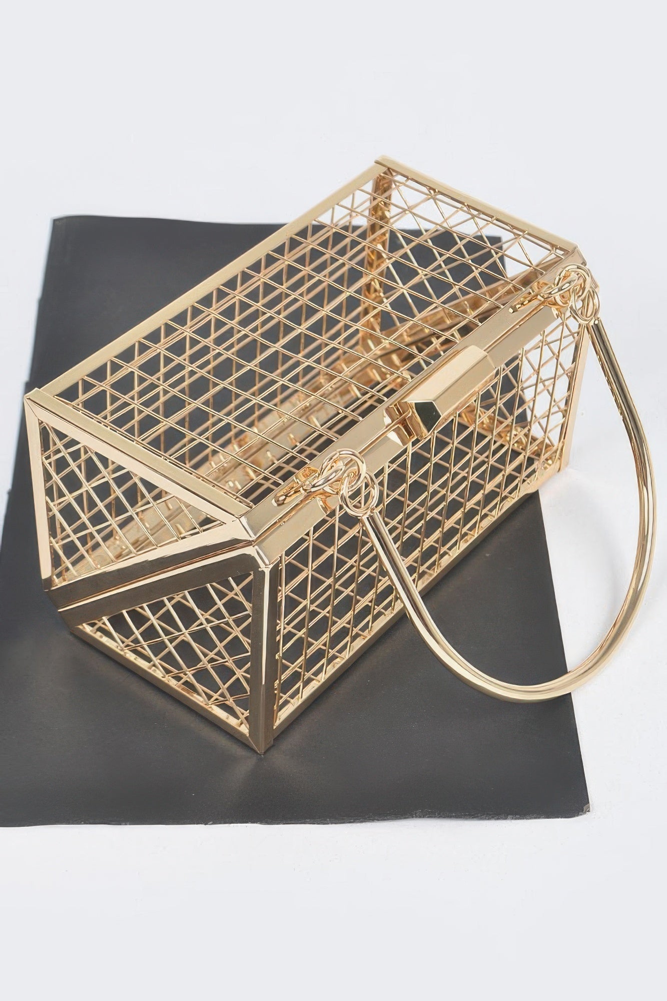 Ladies wire caged BAG COCOLLO handbag purse MIAMI BYMANYC ® New York gold silver