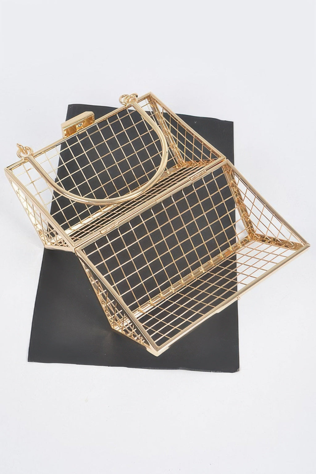 Ladies wire caged BAG COCOLLO handbag purse MIAMI BYMANYC ® New York gold silver