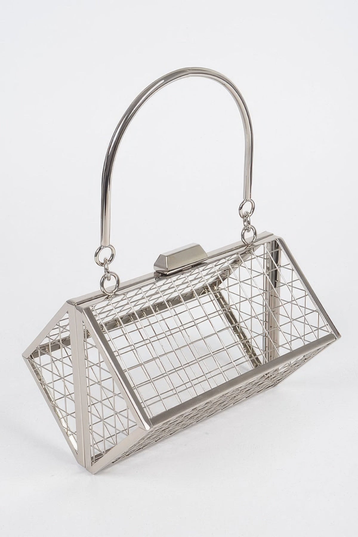 Ladies wire caged BAG COCOLLO handbag purse MIAMI BYMANYC ® New York gold silver