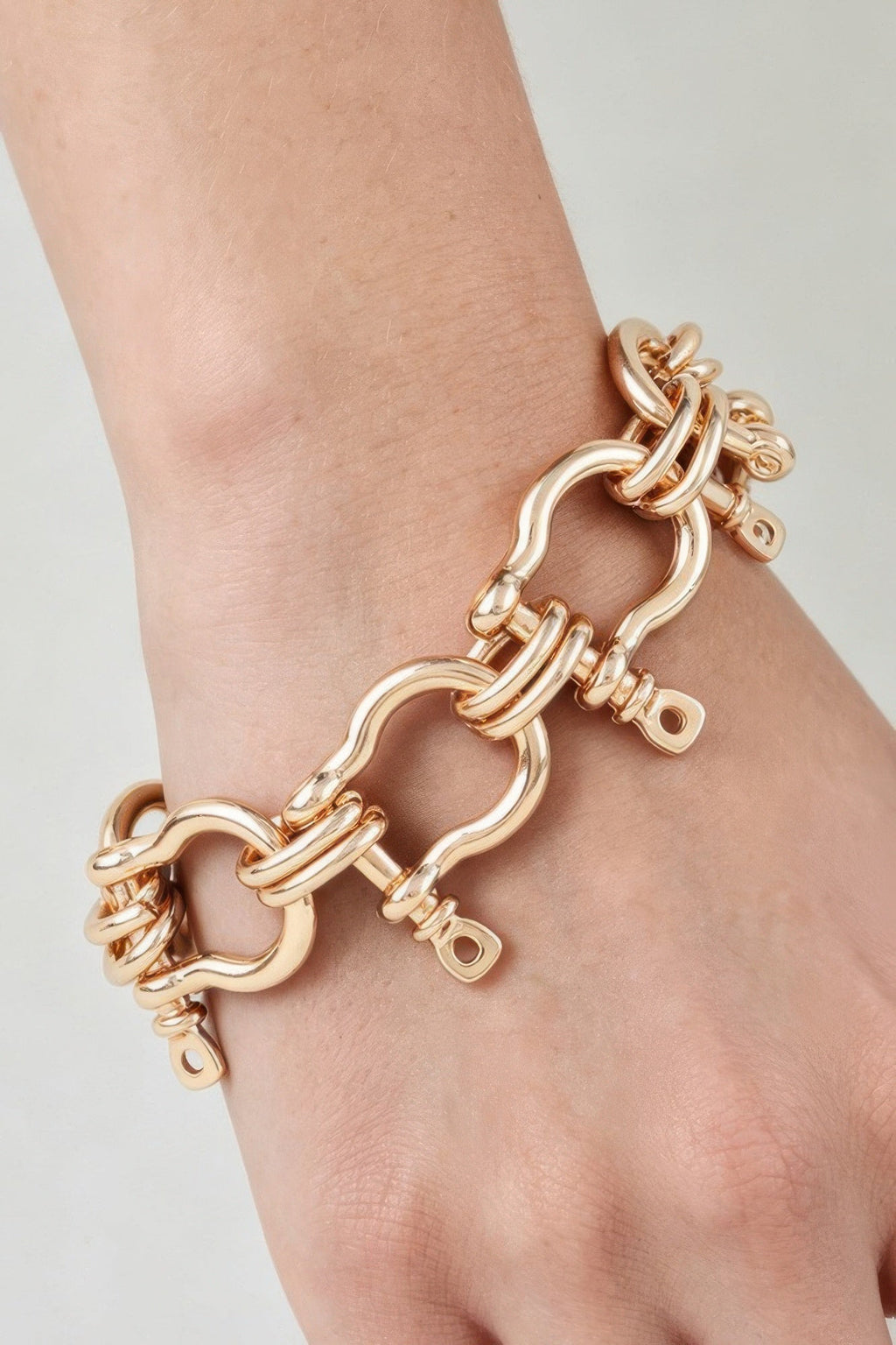 Ladies Bracelet Link Horseshoe BYMANYC ® New York HUDSON Horsebit gold or 2-tone