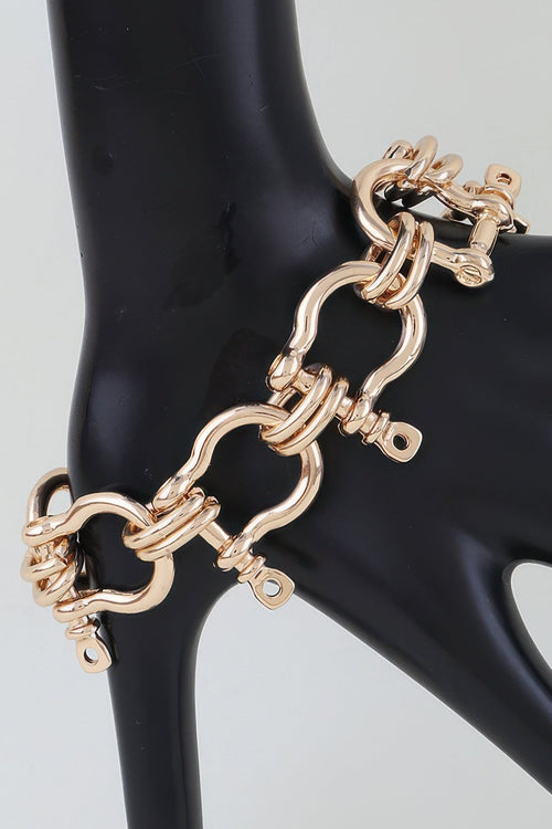 Ladies Bracelet Link Horseshoe BYMANYC ® New York HUDSON Horsebit gold or 2-tone