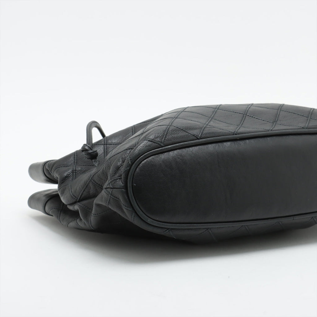 Chanel Lambskin Black Quilted Shoulder Bag 0 Series #3752 leather handbag purse