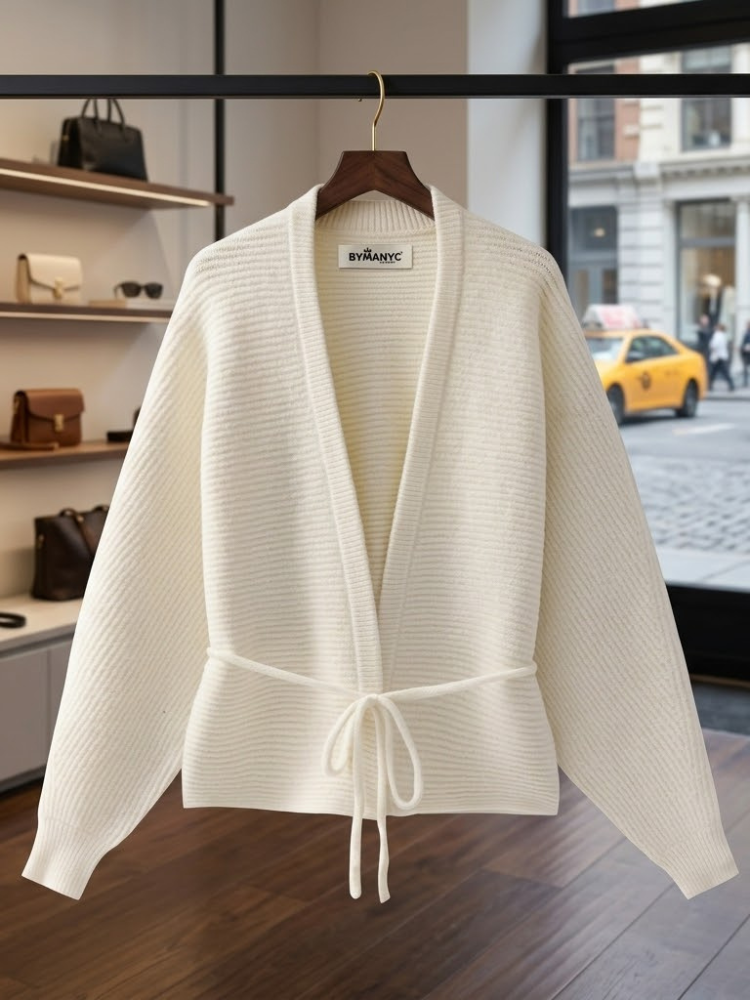 Cardigan Jacket sweater HAMILTON HEIGHTS - BYMANYC ® New York Ivory