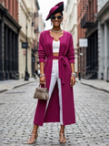 Ladies long Cardigan PARK AVENUE Rose purple FASHION CHIC - BYMANYC ® New York