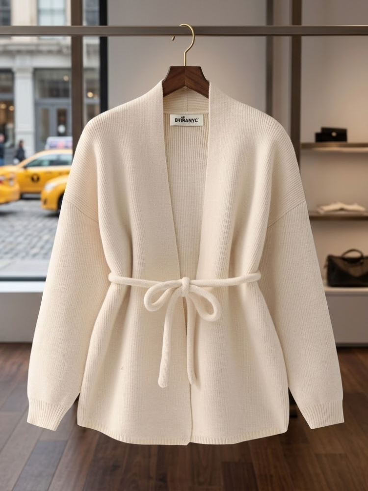 Ladies Cardigan UPPER EAST SIDE New sweater - BYMANYC ® New York long apricot