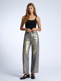 Ladies Metallic Denim Blue Jeans SOHO Prêt-à-Porter BYMANYC ® New York gold