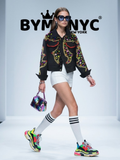 Ladies Black Denim Jacket Beaded Jewel Embellished BYMANYC ® New York CONTEMPORARY VIBRANT MODERN OUTERWEAR - New Collection