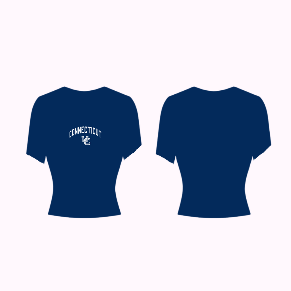 UCONN Huskies Mel Tee fitted cropped ladies top shirt