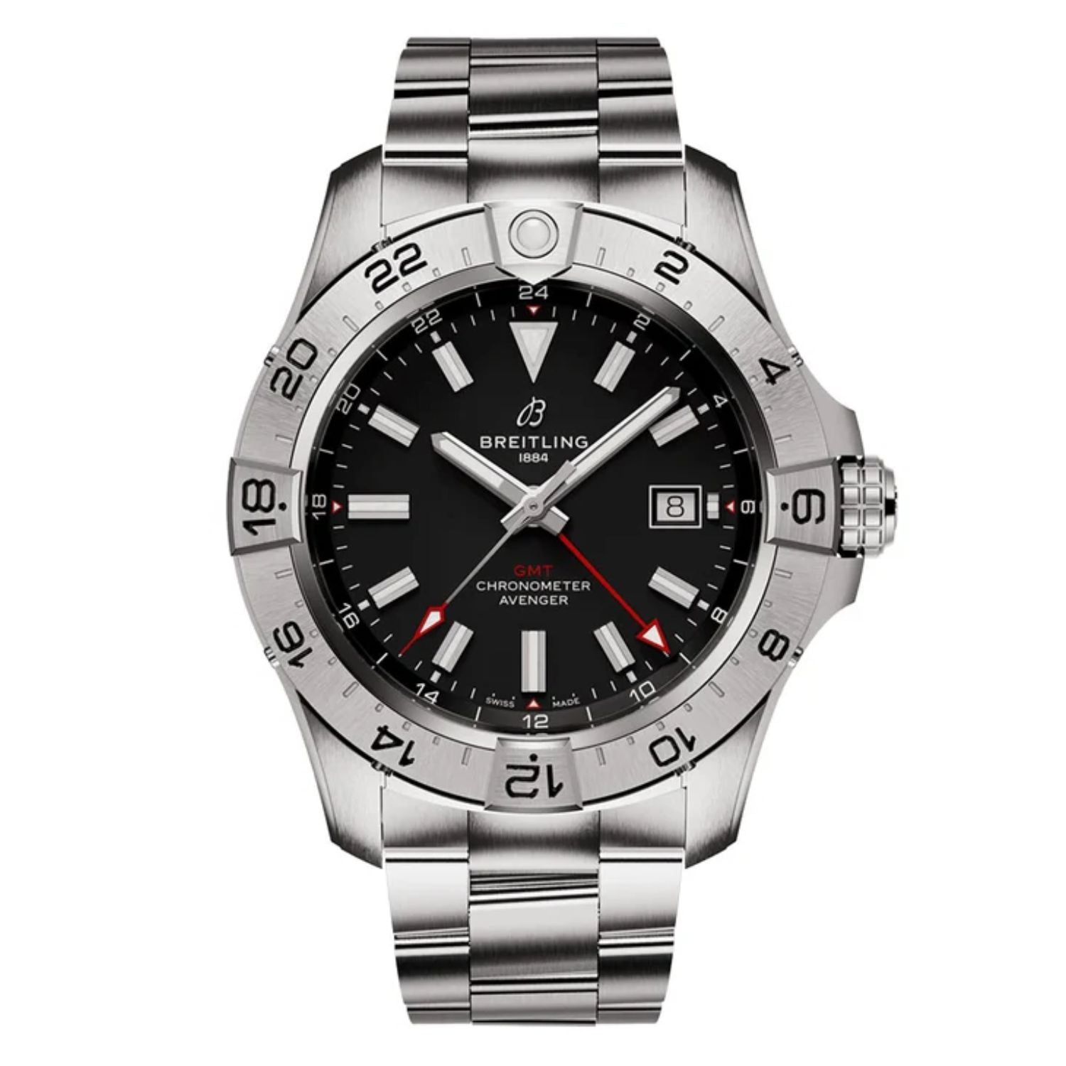 Breitling Men's Avenger Wrist Watch Luxury Designer Silver