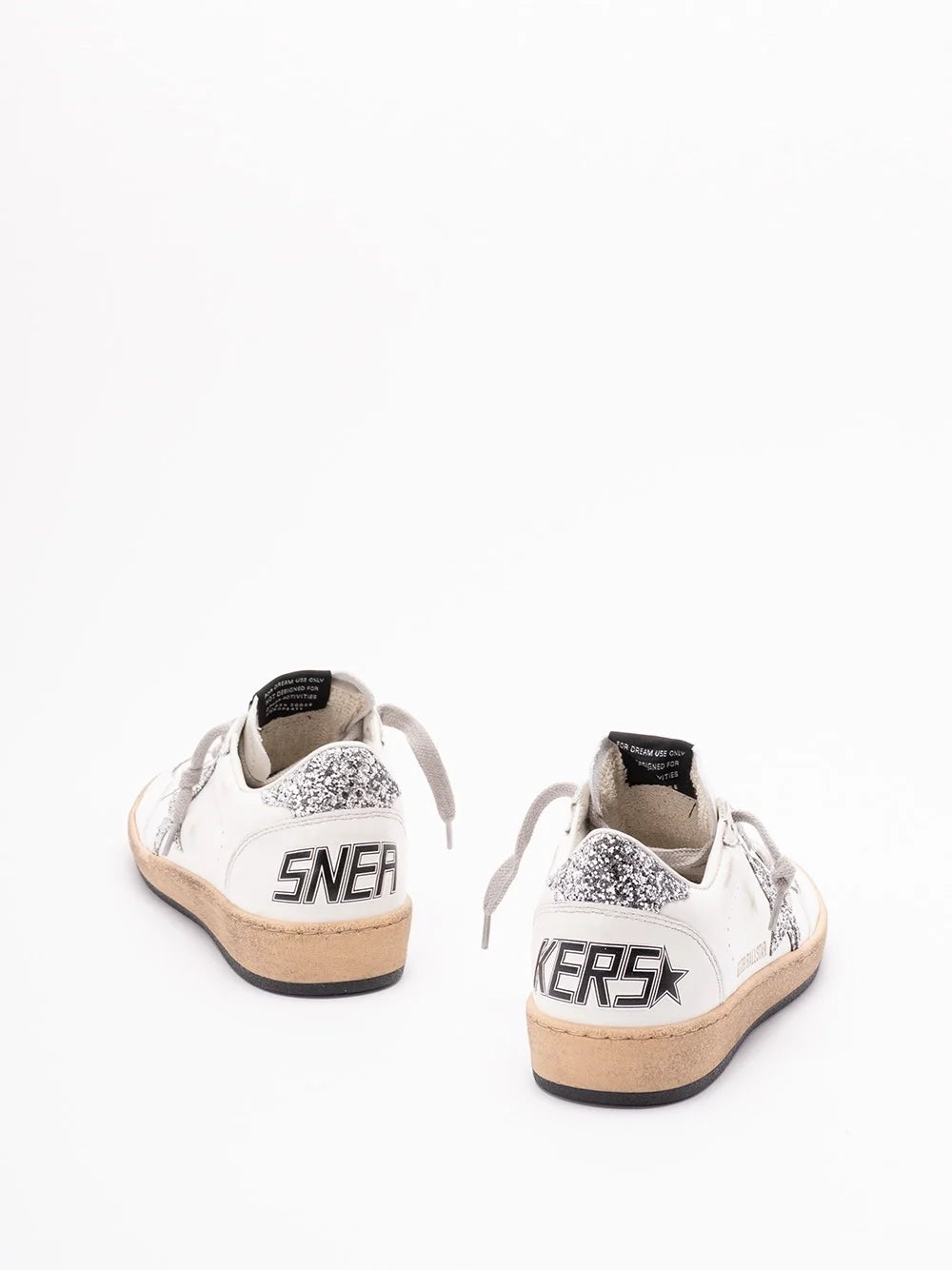Golden Goose ladies `Ball Star` Sneakers shoes white silver black glitter