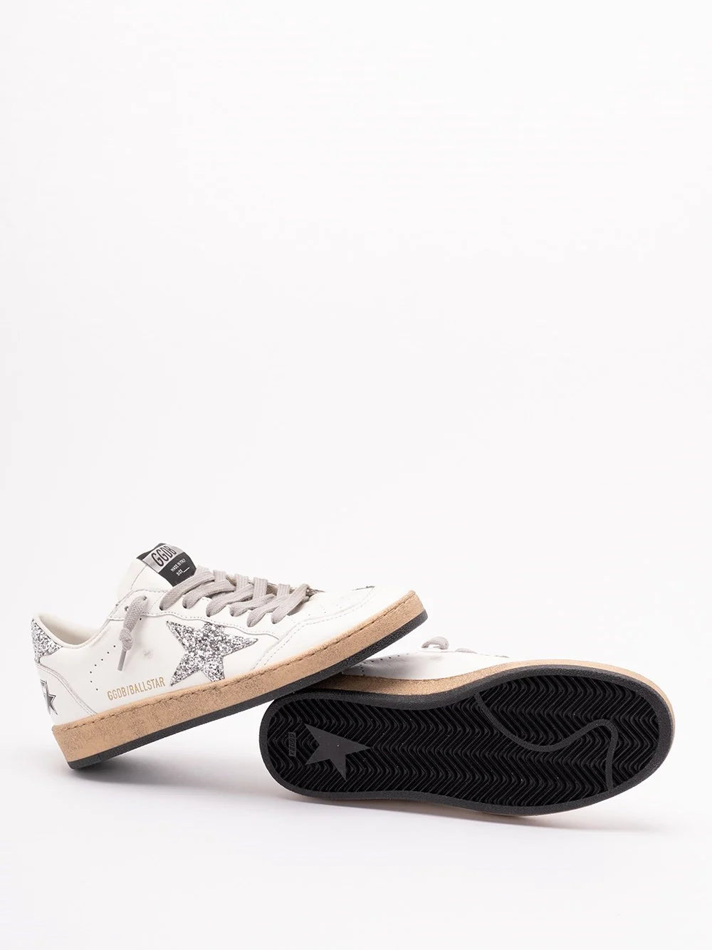 Golden Goose ladies `Ball Star` Sneakers shoes white silver black glitter