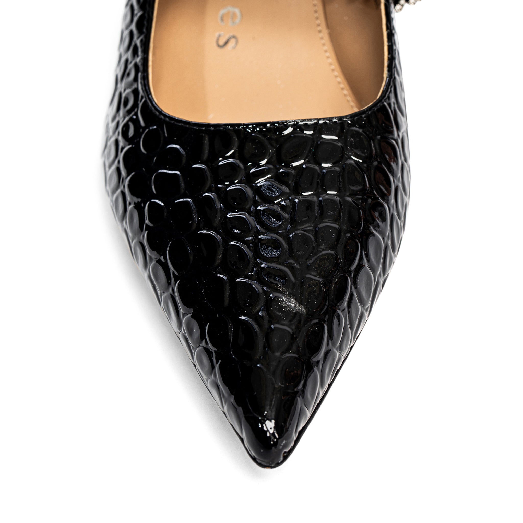 Allegra James Antonella Embossed Leather Pump shoe black
