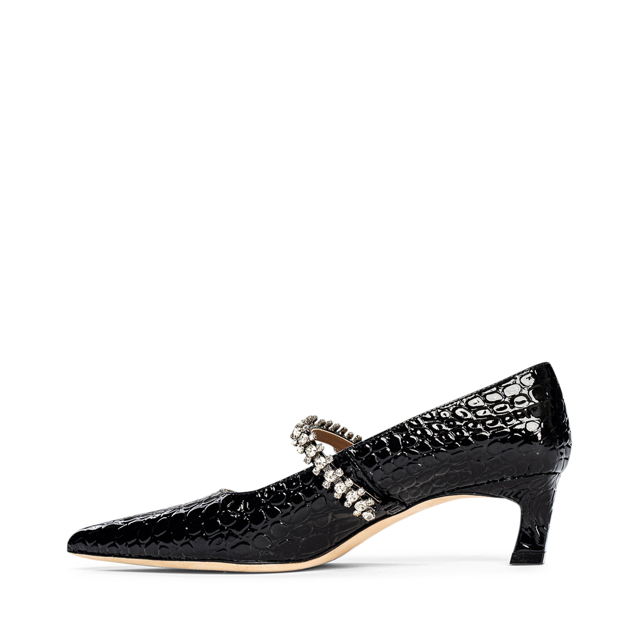 Allegra James Antonella Embossed Leather Pump shoe black