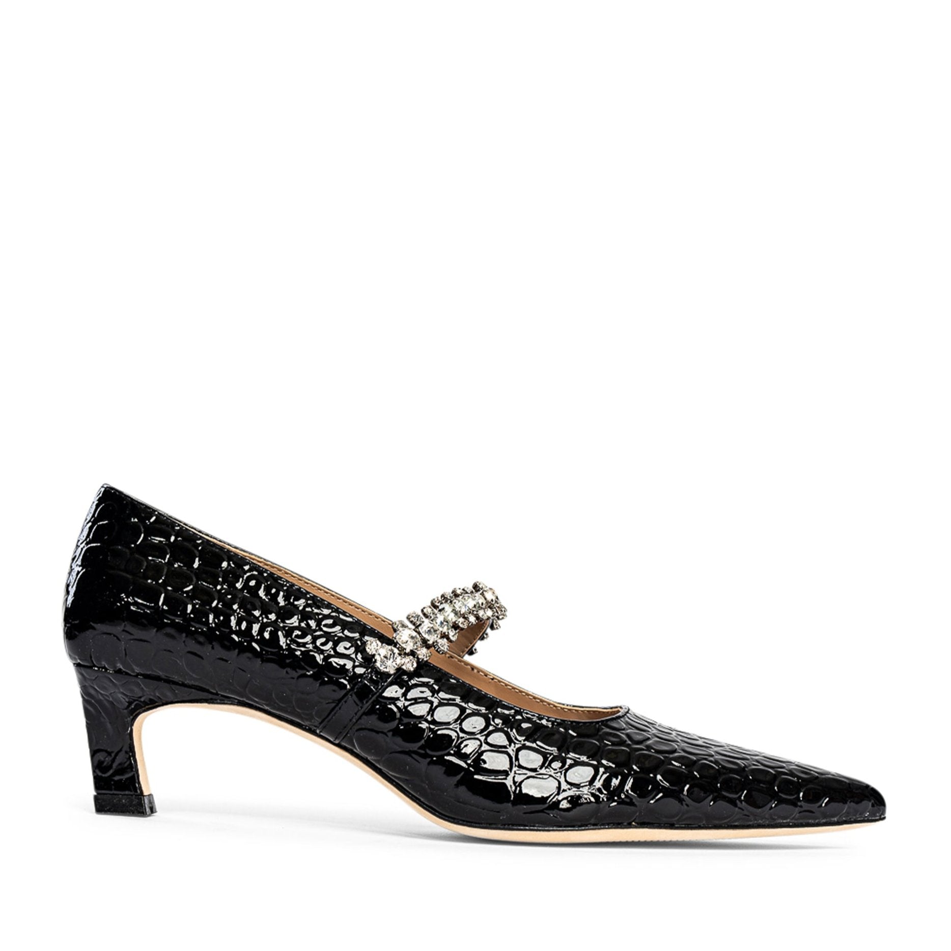 Allegra James Antonella Embossed Leather Pump shoe black