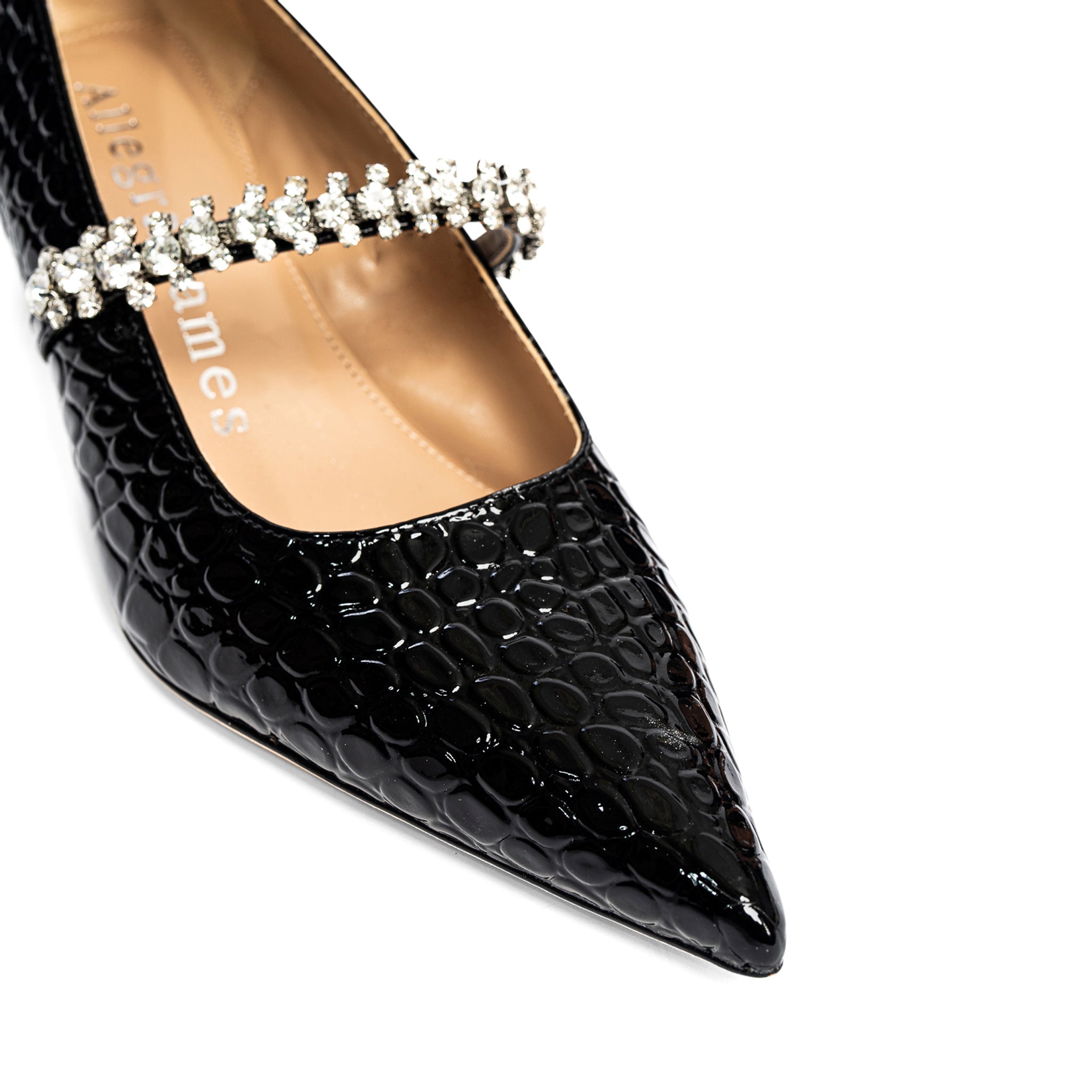 Allegra James Antonella Embossed Leather Pump shoe black
