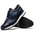 Alonzo Navy genuine Caiman skin sneakers shoes Milano men's