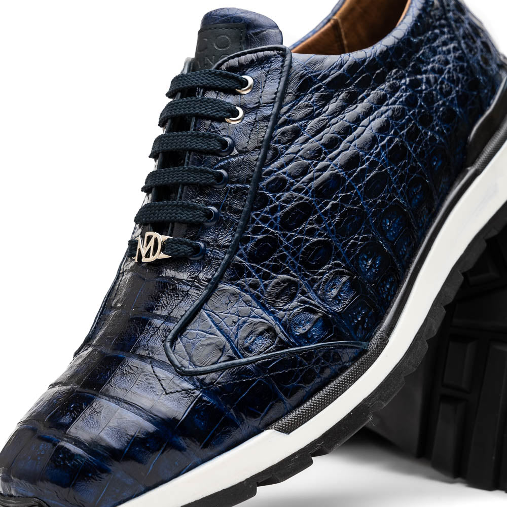 Alonzo Navy genuine Caiman skin sneakers shoes Milano men's